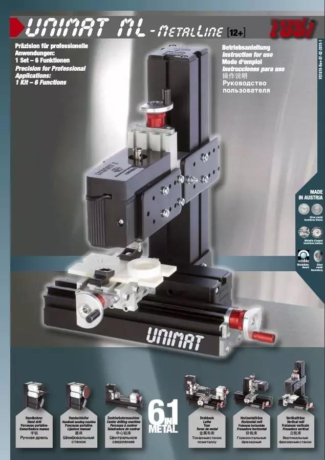 Unimat MetallLine 6in1 Anleitung Unimat MetallLine 6in1 Anleitung