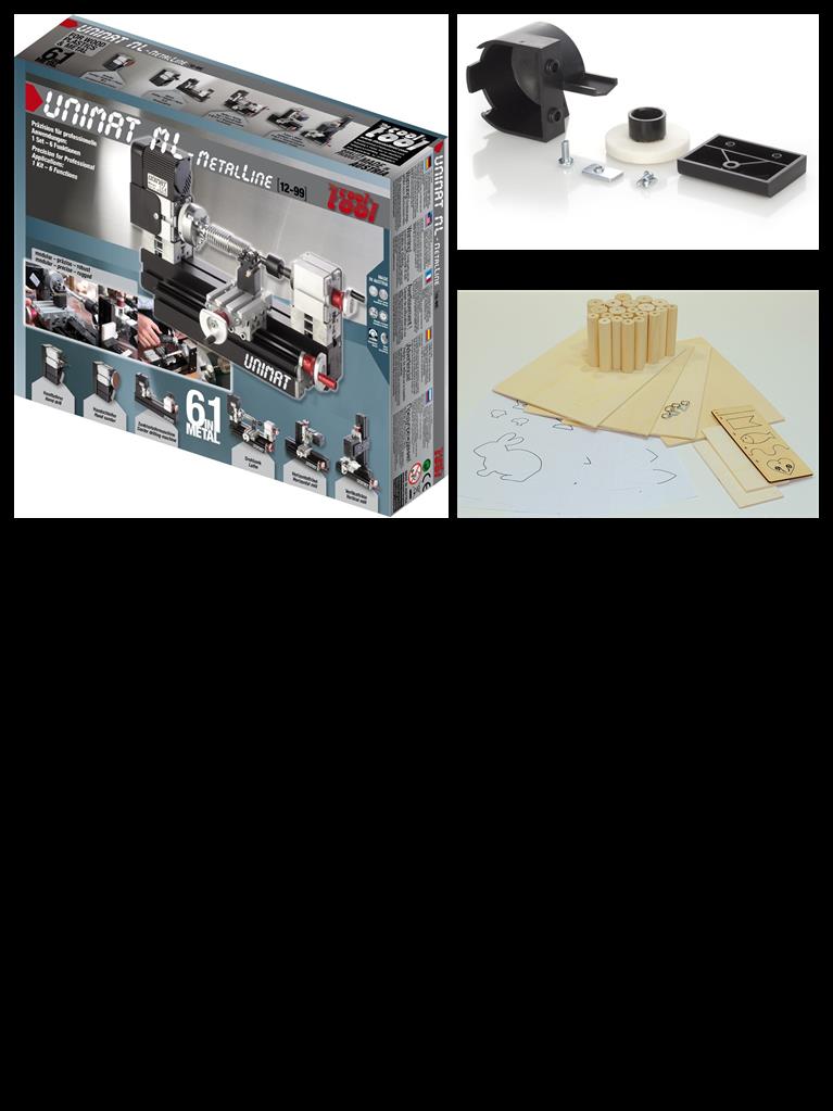 Unimat ML mit Werkzeugschleifeinrichtung und Materialpaket